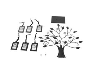 HEEPDD Árbol de la Familia Marco de la Foto de la Exhibición de Metal con 6/12 Marcos Colgantes para la Decoración del Hogar de Mesa para Amigos (S con 6 Marcos de Fotos de 6,4 * 4,6cm)
