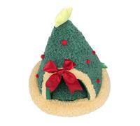 HEEPDD Árbol de Navidad Cama Cueva para Gatos, Casas para Gatos y Condominios Tienda Cama Cálido Lana Sherpa Diseño Semicerrado Árbol de Navidad Multifuncional Casa Triangular para Mascotas para