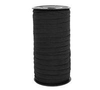 HEEPDD Banda Elástica de 8 Mm, Elástico de Punto Plano de Polipropileno de 100 Yardas para Coser, con Fuerte Elasticidad y Flexibilidad para Ropa, Cinturones de Bricolaje, Mangas, (BLACK)