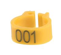 HEEPDD Bandas para patas de pájaros, anillos numerados de plástico de 8 mm para pollos, palomas, loros, color amarillo, paquete de 100 piezas para identificación y seguimiento de aves