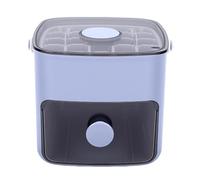 HEEPDD Bandeja para Cubitos de Hielo de 48 Rejillas con Tapa y Abrazadera, Molde para Hacer Hielo con Botón de Fácil Liberación para Congelador, Camping, Picnic (BLUE)
