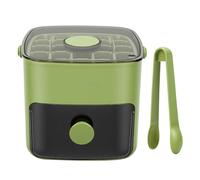 HEEPDD Bandeja para Cubitos de Hielo de 48 Rejillas con Tapa y Abrazadera, Molde para Hacer Hielo con Botón de Fácil Liberación para Congelador, Camping, Picnic (GREEN)