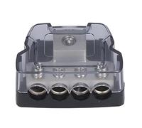 HEEPDD Bloque de Distribución de Energía Amplificador de 4 Vías Portafusibles Distribuidor de Tierra Divisor Amplificador de Audio para Automóvil con Cubierta de Plástico de Alta