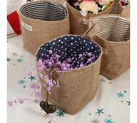 HEEPDD Bolsa de Almacenamiento Colgante de Lino y Algodón, Organizador Plegable, Rayas Azules, 10 X 10 X 13 Cm, Diseño Rústico para Almacenamiento de Dormitorio y Cocina de Oficina (Punto Azul)