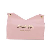 HEEPDD Bolsa para Toallas de Papel, Contenedor de Caja de Pañuelos Vintage de Cuero Artificial con Diseño de Fuente Impresa para el Hogar, Oficina, Dormitorio y Baño (Rosácea)