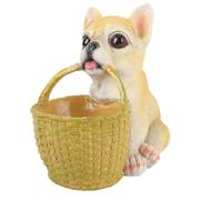 HEEPDD Bonito Adorno para Perro, Cesta para Decoración de Sala de Estar y Oficina, Bonito Adorno para Perro, Almacenamiento de Llaves de Cachorro de Resina, Decoración del Hogar (Tipo 1)