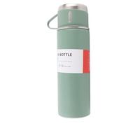 HEEPDD Botella Térmica de Acero Inoxidable, Termo Portátil de 500 Ml, Taza de Vacío con Fondo Antideslizante para Viajes Al Aire Libre, Oficina, Coche, Mantiene el Agua Caliente (GREEN)