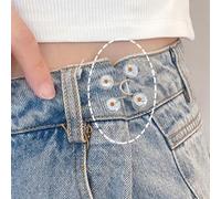 HEEPDD Botones de Estirador de Cintura de Pantalón, Pins de Botón Extrauables Reutilizables de Aleación Reutilizable para Mujeres Nan (margarita)