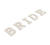 HEEPDD Bride Iron de Diamantes de Imitación en Letras de 5 Piezas Parche de Apliques de Perlas Espumosas para Chaquetas de Ropa Sombreros Decoración de Bricolaje