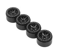 HEEPDD Buje de llanta RC, aleación de aluminio, 2,2 pulgadas, resistente al desgaste, duradero, diseño ponderado, 4 piezas RC Beadlock, SCX10 (negro)