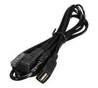 HEEPDD Cable Aux AMI MDI MMI para Audi A6L A8L A3 A4L A1 S5 | Adaptador de Audio de 3.5mm, Puerto de Carga USB, Longitud de 2.8m, Interfaz de Música para Coche, Compatible con Teléfono