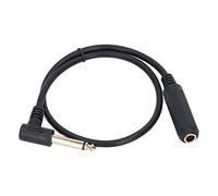 HEEPDD Cable de Audio de ángulo Recto de 1/4 Pulgadas de 1/4 Pulgadas de Vida útil Larga para Micrófonos, 0,5 M Cable de Extensión Estéreo Masculina a Hembra para Altavoces, Instrumentos Musicales