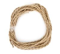 HEEPDD Cable Eléctrico de Cuerda de Cáñamo Vintage, Lámpara Cubierta de Cuerda de Cáñamo, Cable de Luz de Araña de Bricolaje de Alambre Trenzado con Núcleo de Cobre de 0,75 mm² para (10m)