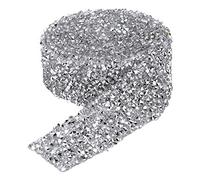 HEEPDD Cadena de Diamantes de imitación de 150 cm/180 cm, 3 cm de Ancho Cinta de Diamantes de imitación Cinta de espumoso Espalda Adhesiva Cristal Cinturón de Bandas Decorativas(180cm)