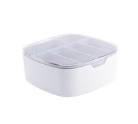 HEEPDD Caja de Almacenamiento con Tapa Soporte para Regleta de Alimentación de Plástico Transparente Caja de Almacenamiento de Cables de Escritorio de Gran Capacidad para Cables de Carga de Tabletas y