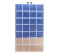 HEEPDD Caja de Almacenamiento de Plástico Transparente de 28 Rejillas, Organizador Pequeño Transparente ABS con Cubierta de Sellado Hermético para Joyería, Lazos para el Cabello,