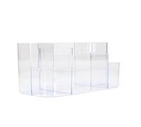 HEEPDD Caja de Almacenamiento de Plástico Transparente para Montar en la Pared, Adhesivo, Montaje sin Taladro para Superficies Lisas, Organizador Dividido para Brochas de Maquillaje, Botellas para