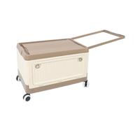 HEEPDD Caja de Almacenamiento Plegable con Ruedas, Material PP, Contenedor Apilable para Ropa, Libros, Zapatos, Suministros de Almacenamiento de Aperitivos (Café #13)