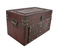 HEEPDD Caja de Almacenamiento Retro, Organizador de Madera Vintage con Hebilla Decorativa y Patrones Festivos, 13,5 X 7,7 X , Pulgadas, Madera Contrachapada, para Libros de Joyería y Decoración del