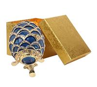 HEEPDD Caja de baratija, pintada a mano, huevo de esmaltado, caja de joyería, anillos, collar, aretes, titular