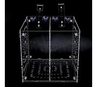 HEEPDD Caja de Cría de Peces de Acrílico, Caja de Cría de Aislamiento con Divisor de 30 X 15 X 15 Cm, Soporte de Ventosa de Doble Fijación Ajustable para Guppies, Camarones, Peces Payaso, Alevines,