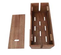 HEEPDD Caja de Gestión de Cables de Madera, Organizador Eficiente con Orificios Inferiores de Disipación de Calor para Regletas y Cables de TV, Almacenamiento Ideal Debajo del Escritorio