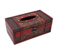 HEEPDD Caja de Pañuelos Vintage, Caja de Pañuelos de Madera de Gran Capacidad, Dispensador de Pañuelos, Soporte de Caja de Pañuelos con Textura Clásica de Madera Duradera de Estilo Vintage