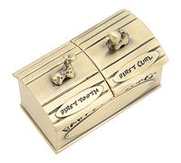 HEEPDD Caja de Recuerdos para bebé, Caja de de Hada de los Dientes de Aleación de Zinc, Diseño Exquisito para Recuerdos de Primeros Dientes y Baby Showers (Color latón antiguo.)