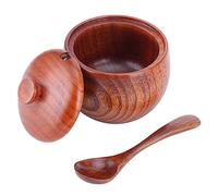 HEEPDD Caja de Sal de Madera Retro con Tapa, Tarro para Sal y Azúcar, Capacidad de 150 Ml para Ingredientes de Cocina Caja de de Madera Retro con Tapa, Tarro de para Especias Nan Cocina