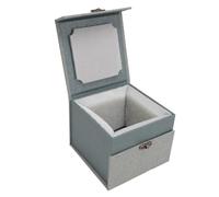 HEEPDD Caja para Cabezas de Muñecas Articulada con Bola 1/4, Elegante Estuche de Almacenamiento de Tela, Diseño Retro con Interior de Esponja para Cabezas de Muñecas de 18-19,5 Cm, Ideal para (Gris