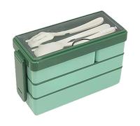 HEEPDD Caja para el almuerzo de material seguro para adultos contenedor de almuerzo apilable de 3 capas para la escuela - Caja de almuerzo de silicona PP PS de