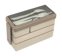 HEEPDD Caja para el almuerzo de material seguro para adultos contenedor de almuerzo apilable de 3 capas para la escuela - Caja de almuerzo de silicona PP PS de