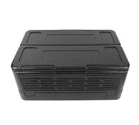 HEEPDD Caja Plegable Aislada de 60L Portador de Alimentos Portátiles, Enfriador de Aislamiento Térmico Liviano de Gran Capacidad para Material EPP Al Aire Libre con Fuerte (Black)
