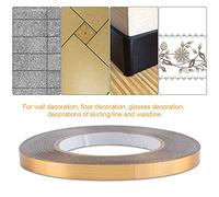 HEEPDD Calcomanía Adhesiva PET para Hendiduras de Suelo, Autoadhesiva, Dorada, 1cm X 50m, para Sala de Estar, Cocina, Decoración de Baño, Decoración Diaria (1 cm x 50 m (oro))