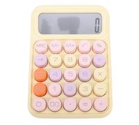 HEEPDD Calculadora de Interruptores Mecánicos, Pantalla LCD Grande de 12 Dígitos Botones Grandes Calculadora de Escritorio Colorida con Retroalimentación Táctil de Llave Sensible para la (Limon