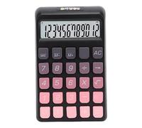 HEEPDD Calculadora de Visualización LCD de 12 Dígitos, Calculadora de Escritorio de Energía Solar de Botón Grande con Alta Sensibilidad y Material de ABS para la Escuela en Casa (Black)