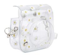 HEEPDD Camina Compacta de la Cámara PVC con Correa para el Hombro para Mini 11/9/8, Diseño Transparente y Linda Apariencia, Ideal para Amantes de la Fotografía, Margarita Transparente