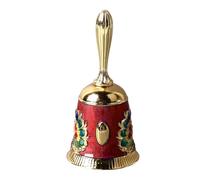 HEEPDD Campana de Llamada Manual de Latón Súper Macizo, Material de Aleación, Ideal para Personas Mayores, Aula, Uso en Bodas (Dorado con rojo colorido)