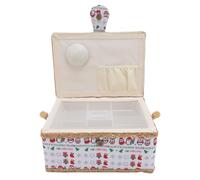 HEEPDD Canasta de Costura, Caja de Almacenamiento de Telas Portátiles con Bandeja Extraíble, Diseño Elegante para Principiantes y Alcantarillas Experimentadas