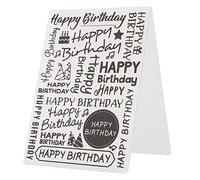HEEPDD Carpeta de Estampado de Estampado de álbumes de Patrones de Feliz Cumpleaños para la Fabricación de Tarjetas Plantilla de Plástico álbum de Fotos Papel Plantilla de Decoración