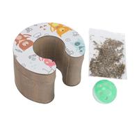 HEEPDD Cartón Rascador para Gatos, Juguete para Gatos con Campana y Hierba Gatera, Tablero Rascador Grande para de 11x9,5 Cm Cartón para, Suministros Plegables para Abrasion Nan