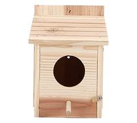 HEEPDD Casa de Pájaros de Madera Al Aire Libre, Soporte de Descanso Duradero Enter Innovadora Casa de Pájaros de Madera Segura con una Varilla de Pie para Pequeñas Aves Grandes