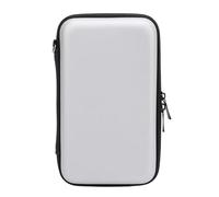 HEEPDD Caso de Protección de Material PU Portátil para 3DS - Caso de Transporte de Consola Amigable para Viajes para Jugadores - con Bolsillo de Malla con Cremallera para Accesorios (Silver)