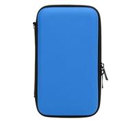 HEEPDD Caso de Protección de Material PU Portátil para 3DS - Caso de Transporte de Consola Amigable para Viajes para Jugadores - con Bolsillo de Malla con Cremallera para Accesorios (Blue)