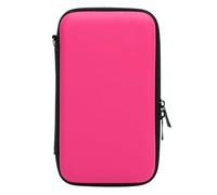 HEEPDD Caso de Protección de Material PU Portátil para 3DS - Caso de Transporte de Consola Amigable para Viajes para Jugadores - con Bolsillo de Malla con Cremallera para Accesorios (Pink)