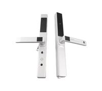 HEEPDD Cerradura de Puerta Inteligente, Cerradura de Puerta de Entrada sin Llave con Manija, 5 Métodos de Desbloqueo Tarjeta de Contraseña de Huella Digital TY WiFi, con Manija (SILVER)