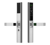 HEEPDD Cerradura de Puerta Inteligente, Entrada sin Llave, Huella Digital, WiFi, Cerradura Inteligente con 5 Métodos de Desbloqueo, Llave de Tarjeta de Contraseña de Huella Digital para (SILVER)
