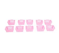 HEEPDD Cesta de la compra en miniatura, práctica y reutilizable, de mano de obra fina, ampliamente utilizada, para casa de muñecas, 10 unidades, para decoración de escenas en miniatura (rosa)