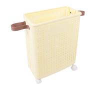 HEEPDD Cesta Plegable para la Colada Cesta para la Colada con Ruedas El Marco Plegable Ahorra Espacio con Ruedas Lisas Material de PP Blanco Cremoso para El Hogar, El Dormitorio, El Baño, El (Extra