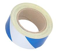 HEEPDD Cinta de Advertencia de Seguridad, Cintas de Advertencia de Seguridad Rayada Blanca Azul PET, Impermeable para Marcar Peligros para Pisos, Paredes, Tuberías y Equipos de de, 5 Cm X 30 M de